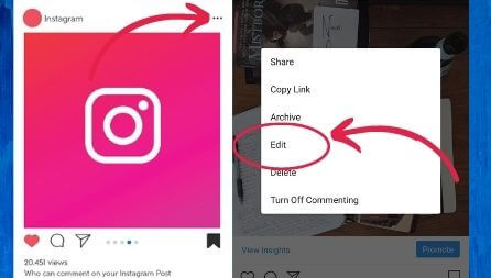 How to edit Instagram post
