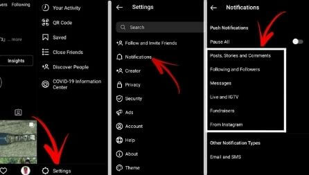 How to turn on or off Instagram notifications