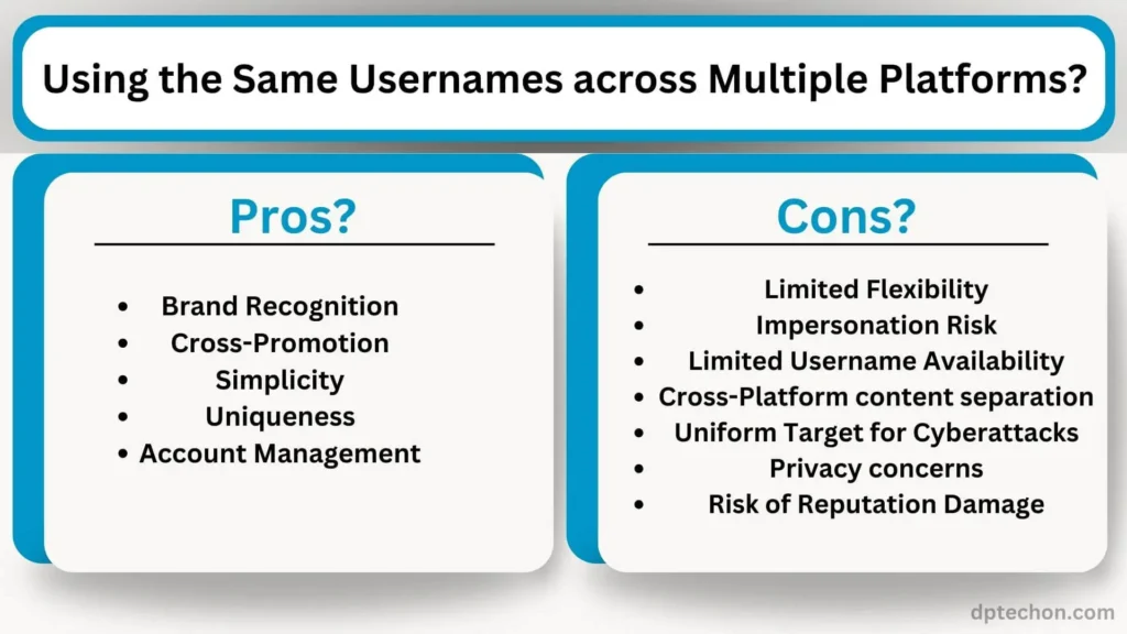 Pros and Cons of Using the Same Usernames across Multiple Platforms