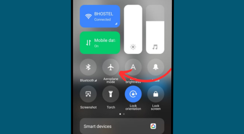 Turn on Aeroplane Mode