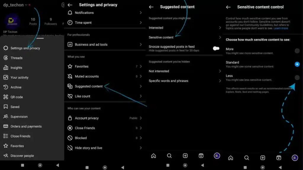 Steps to Control "Sensitive Content" on Instagram