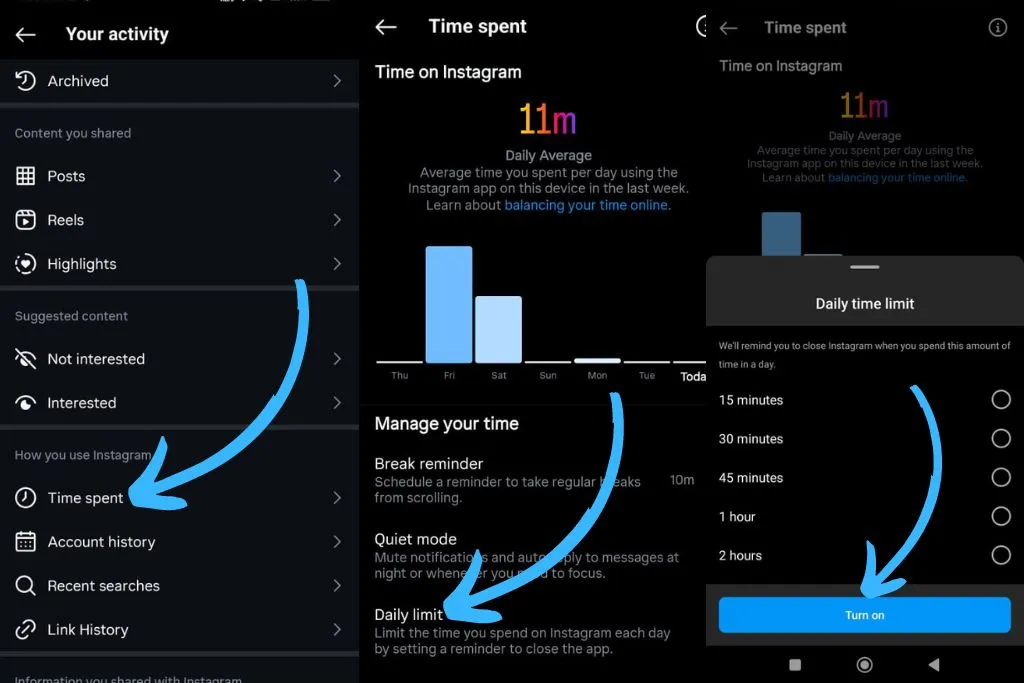 How to set a daily Time limit Reminder on Instagram