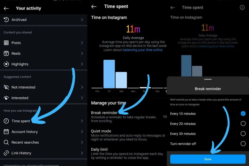 How to set up Instagram's Break Reminder